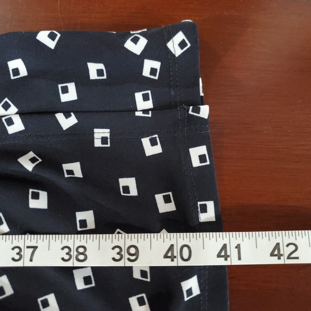 Lauren Ralph Lauren Faux Wrap Stretch Ruched Midi Dress Size 10 Navy Blue Square - Picture 12 of 12